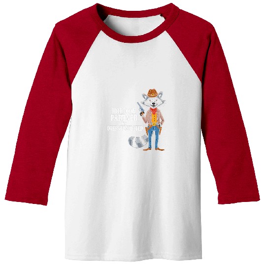 Raccoon Pet Hold On Partner Im Overstimulated Raccoon Funny Baseball Tees