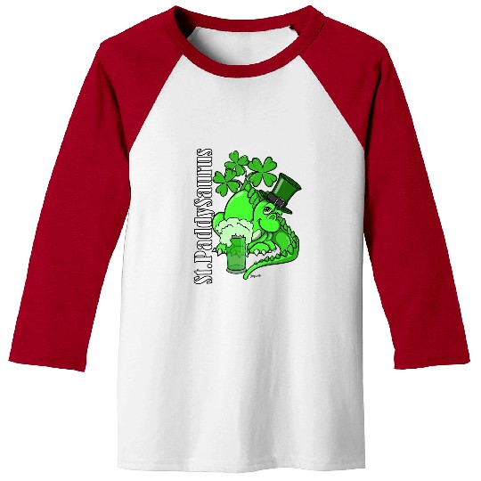 Beer Fun Dinosaur St Patricks Day Green Beer ST PADDY SAURUS Baseball Tees