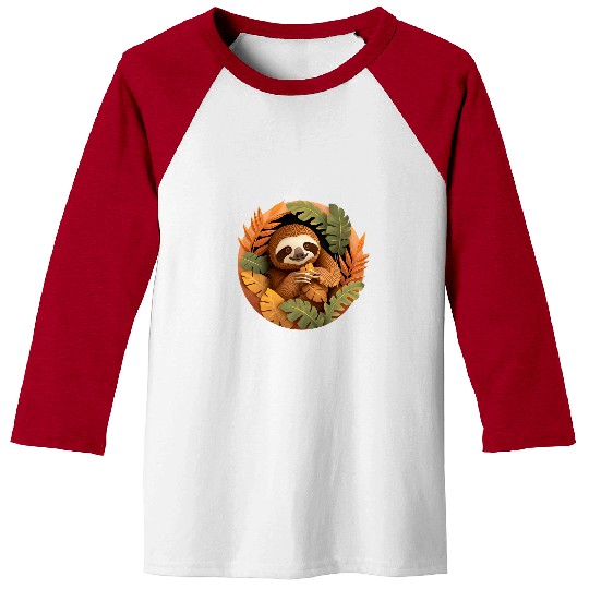 Sloth Pet Lazy Contented Sloth Joyful Design for Men and Women Baseball Tees