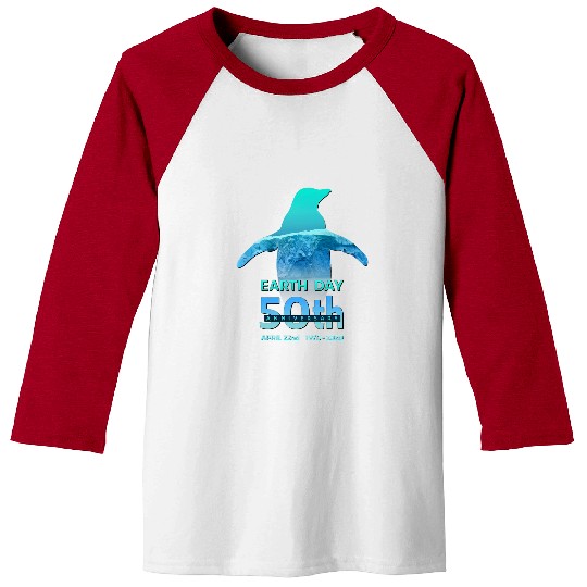 Penguin Pet Earth Day 50th Anniversary Penguin Silhouette Baseball Tees