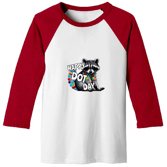 Raccoon Pet Dot Day Raccoon Lovers Artistic Creativity DOT DAY Raccoon Baseball Tees