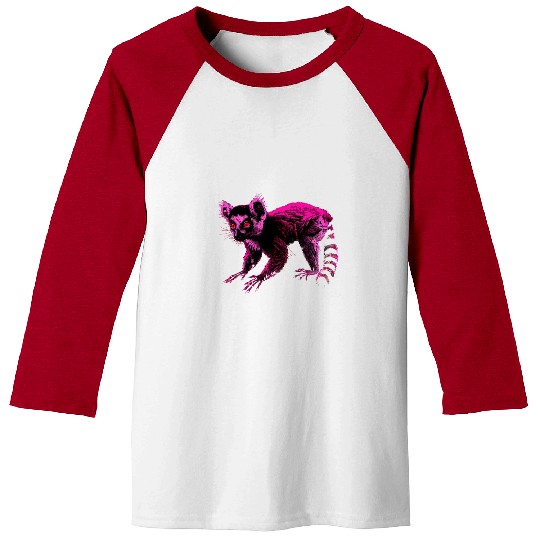 Lemur Pet Madagascar Monkey Animal Art Motif Lemur Lover Baseball Tees