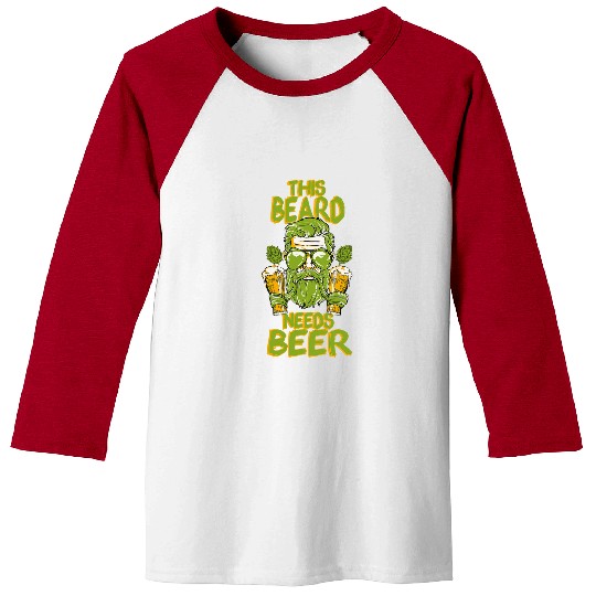 Beer Fun This Beard Needs Beer Funny Husband With Beard Baseball Tees