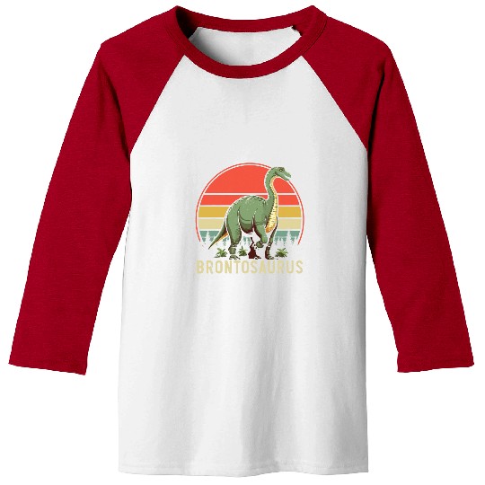 Brontosaurus Dinosaur Museum Long Neck Paleontologist Dino Baseball Tees