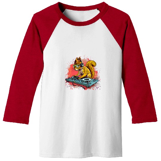 Squirrel Pet DJ Music Producer Dance Club Turntable DJ Squirrel 2 Baseball Tees