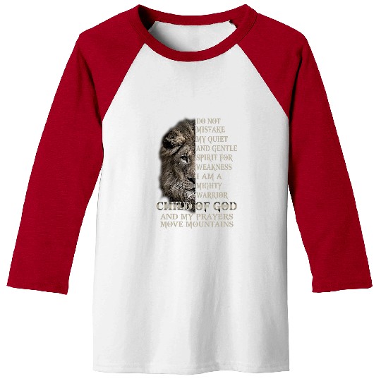 Lion Pet I Am A Mighty Warrior Child Of God Lion Christ Jesus Lover Baseball Tees