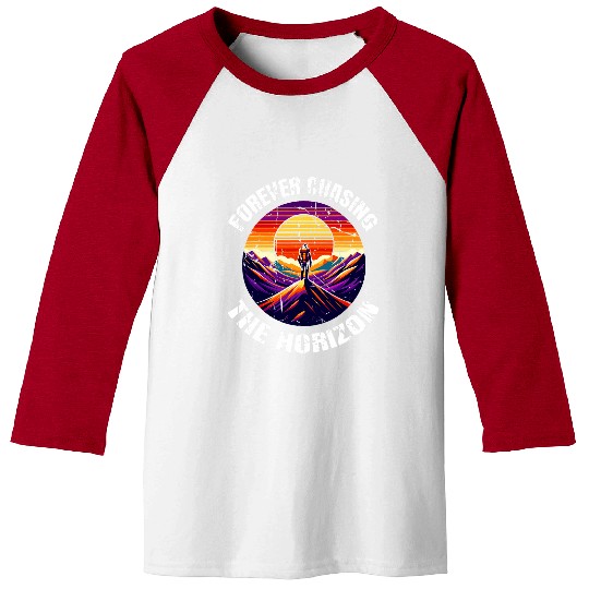 Hiking For Men Women Mountain Forever Chasing the Horizon Baseball Tees