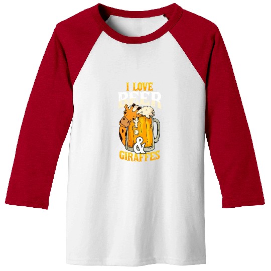 Beer Fun I love Beer and giraffes Funny sarcastic Zookeeper Beer love Baseball Tees