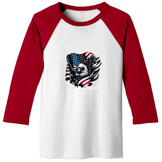 Bear Pet Bear Creek Michigan 4th Of July USA American Flag Baseball Tees