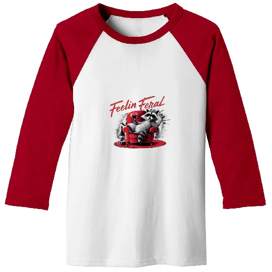Wines Fun Funny Rodent Trashy Trash Wines Lover Feelin Feral Racoon 1 Baseball Tees