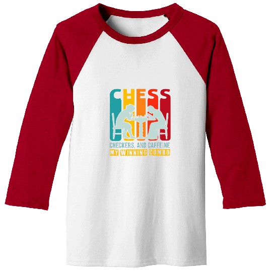 Coffee Fun Chess Checkers and Coffee My Winning Combo Board Game Night Baseball Tees