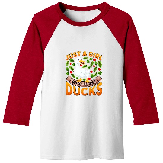 Duck Pet Bird Lover Just A Girl Who Loves Duck Baseball Tees