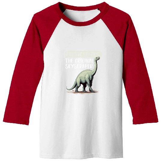 Brontosaurus Dinosaur Museum Long Neck Paleontologist Dino 7 Baseball Tees