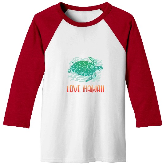 Turtle Pet Cute Sea Turtle Hawaii Beach Aloha Hawaiian Maui Vacation Baseball Tees