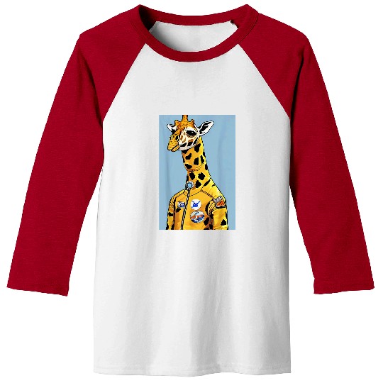 Giraffe Pet mission to mars wearing space suit astronaut Baseball Tees