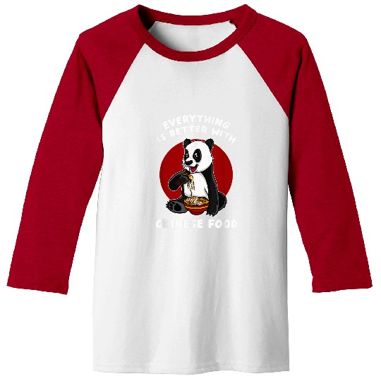 Panda Pet Chinese Food Lover Cute Panda Bear Noodle Asian Fun Foodie Baseball Tees