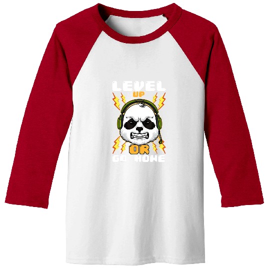 Panda Pet Level Up Funny Video Gamer Panda Bear Gaming Humor Joke Baseball Tees