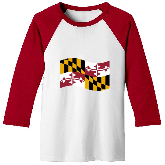 Waving Maryland Flag Baseball Tees