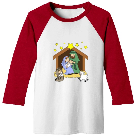 Nativity Scene Baseball Tees