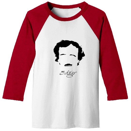 Edgar Allan Poe Silhouette & Hirsute Baseball Tees