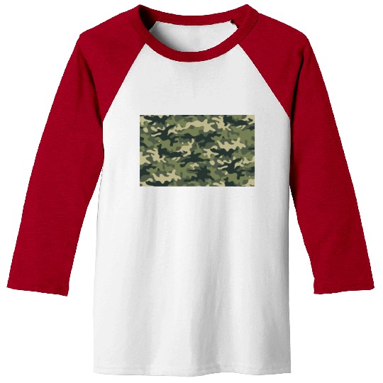 Camouflage pattern green Baseball Tees