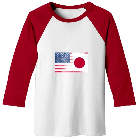 Japanese American Half Japan Half America Flag Baseball Tees