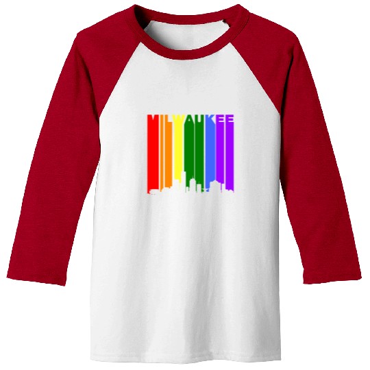 Milwaukee Wisconsin Rainbow LGBT Gay Pride Baseball Tees