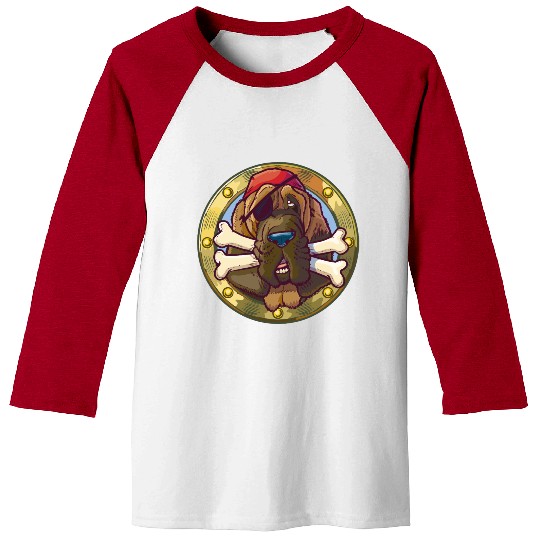 Pirate-bloodhound-dog-with-bones Baseball Tees