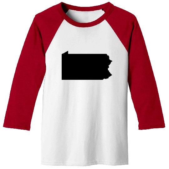 Pennsylvania map Baseball Tees