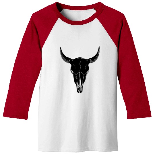 buffalo skull Baseball Tees