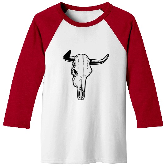 buffalo skull Baseball Tees