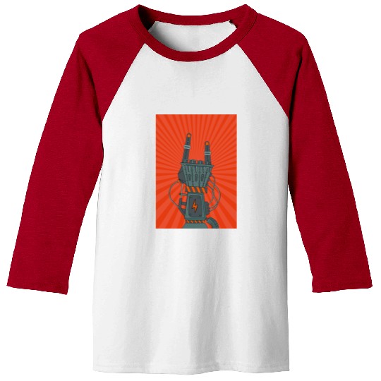 hard rock horns robot Baseball Tees