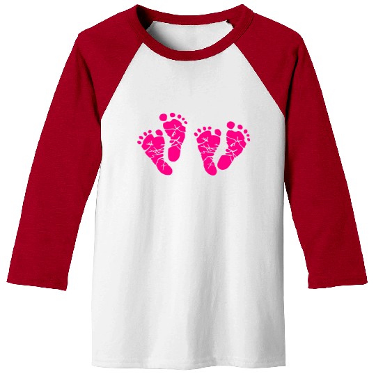 Twin Baby Feet - Pregnancy - Maternity - Mom to be Baseball Tees