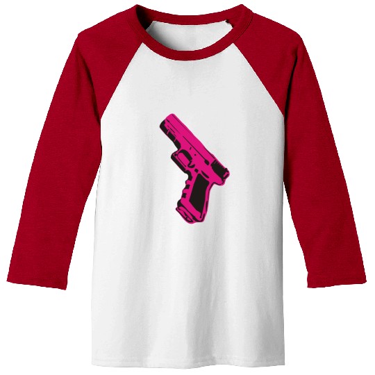 Pink gun Baseball Tees