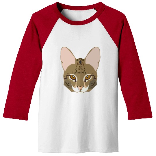 Cat face Baseball Tees