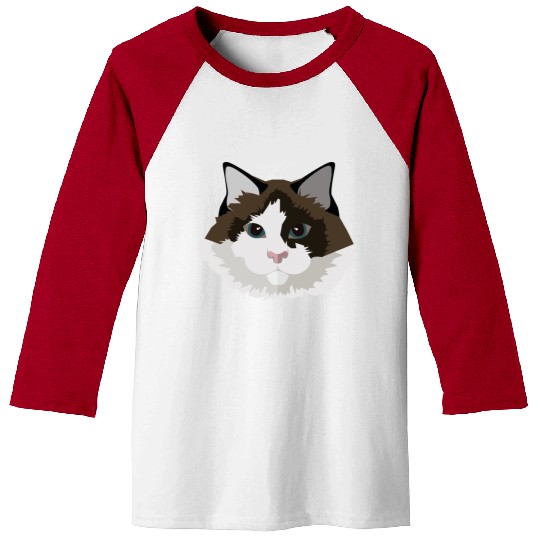 Cat face Baseball Tees