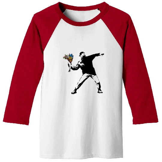 Banksy Rage Flower Thrower Baseball Tees