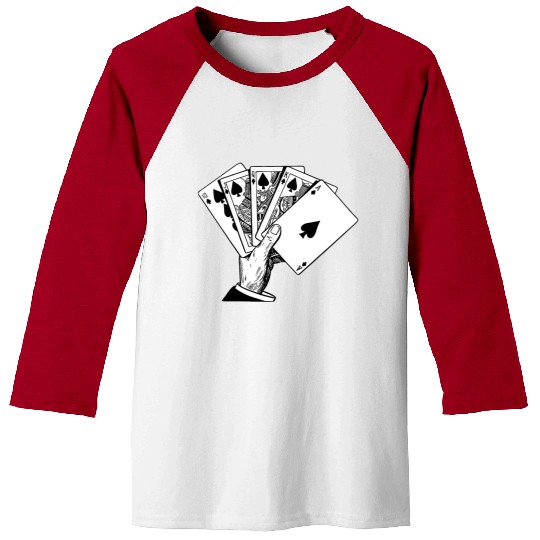 Royal Flush Vintage Illustration Baseball Tees