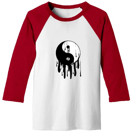 Yin Yang Melting Chinese Tai Chi Symbol Light Baseball Tees