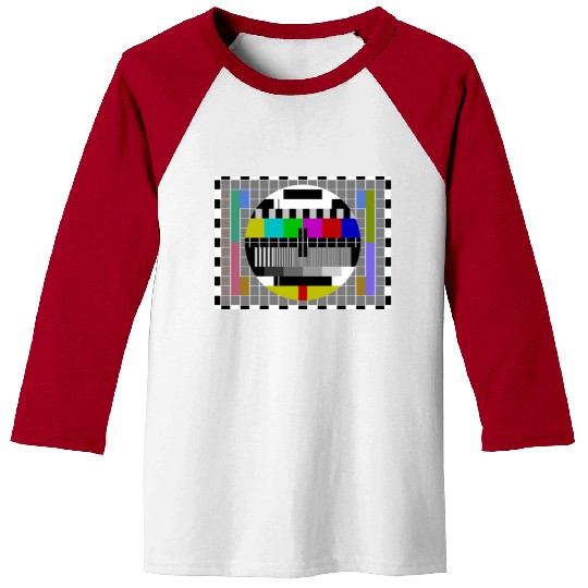 TV Video Test Pattern Screen Baseball Tees