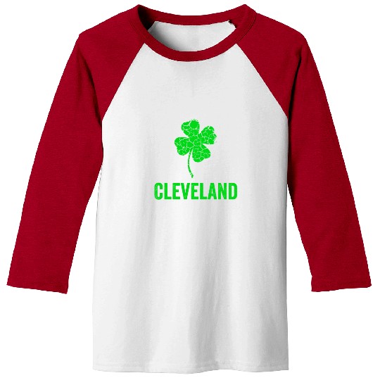 Cleveland Irish, St Patricks Day, Four Leaf Clover Baseball Tees