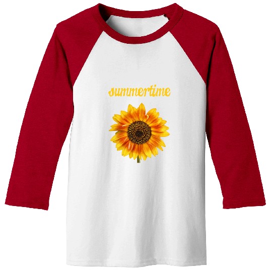 summertime - big sunflower blossom Baseball Tees