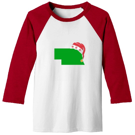 Nebraska Christmas Cute Christmas Gift Green US State Baseball Tees