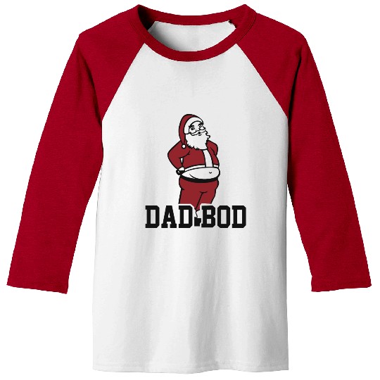 Dad Bod Santa Claus Baseball Tees