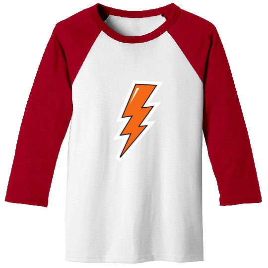 Lightning Bolt, orange lightning, electric Baseball Tees