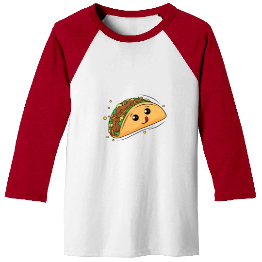 Delicious Taco Cartoon Baseball Tees