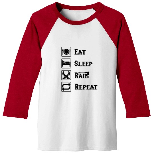 Eat sleep raid repeat world of warcraft present Baseball Tees