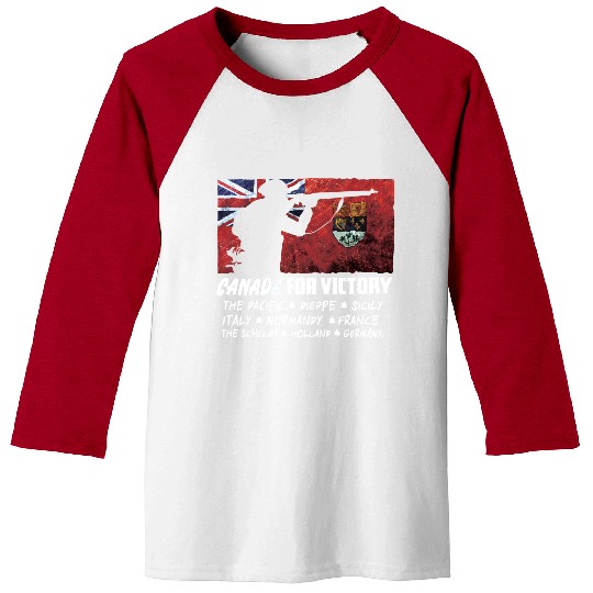 Canadian World War 2 Battles Baseball Tees
