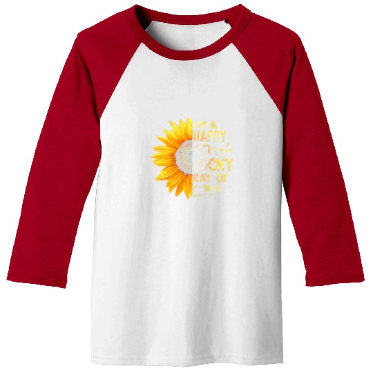 I'm A Happy Go Lucky Ray of Sunshine Sunflower Baseball Tees
