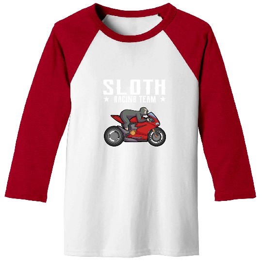 Sloth Racing Team Biker Motorcycle Gift Baseball Tees